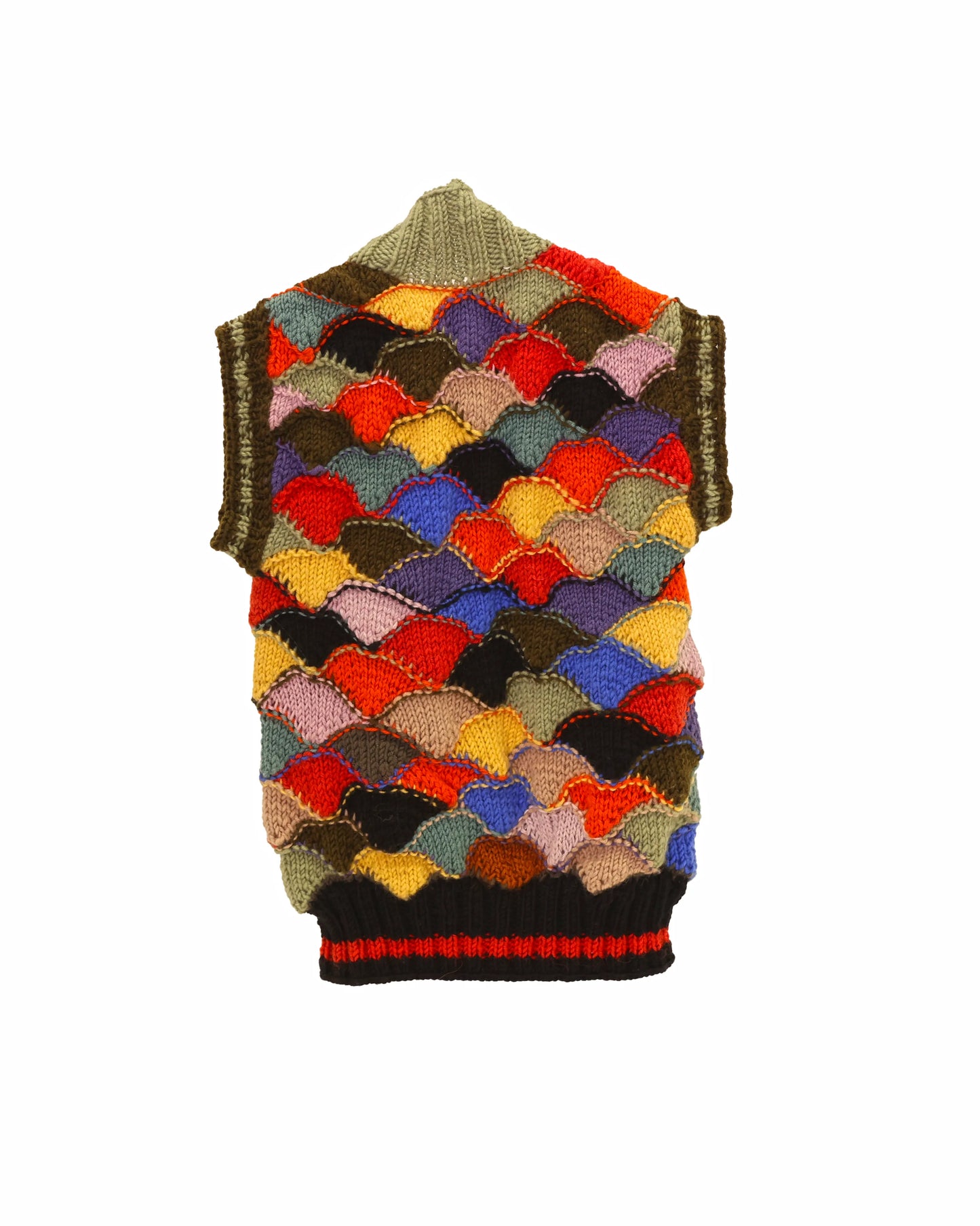 Syni | scale knit cardigan vest with zip