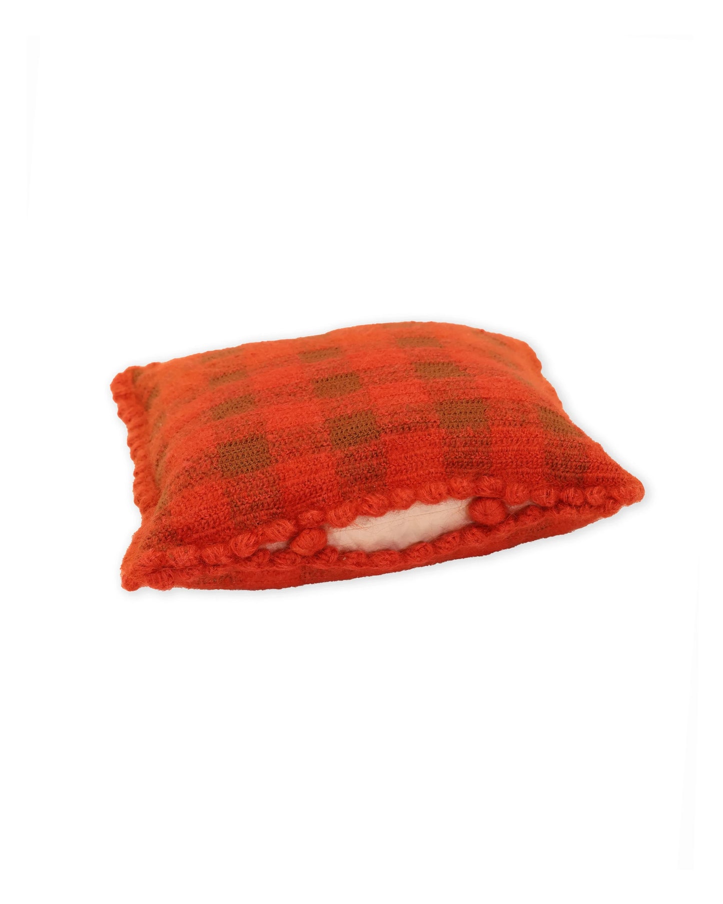 Rrok | vichy crochet pillow with matching buttons and down inlet