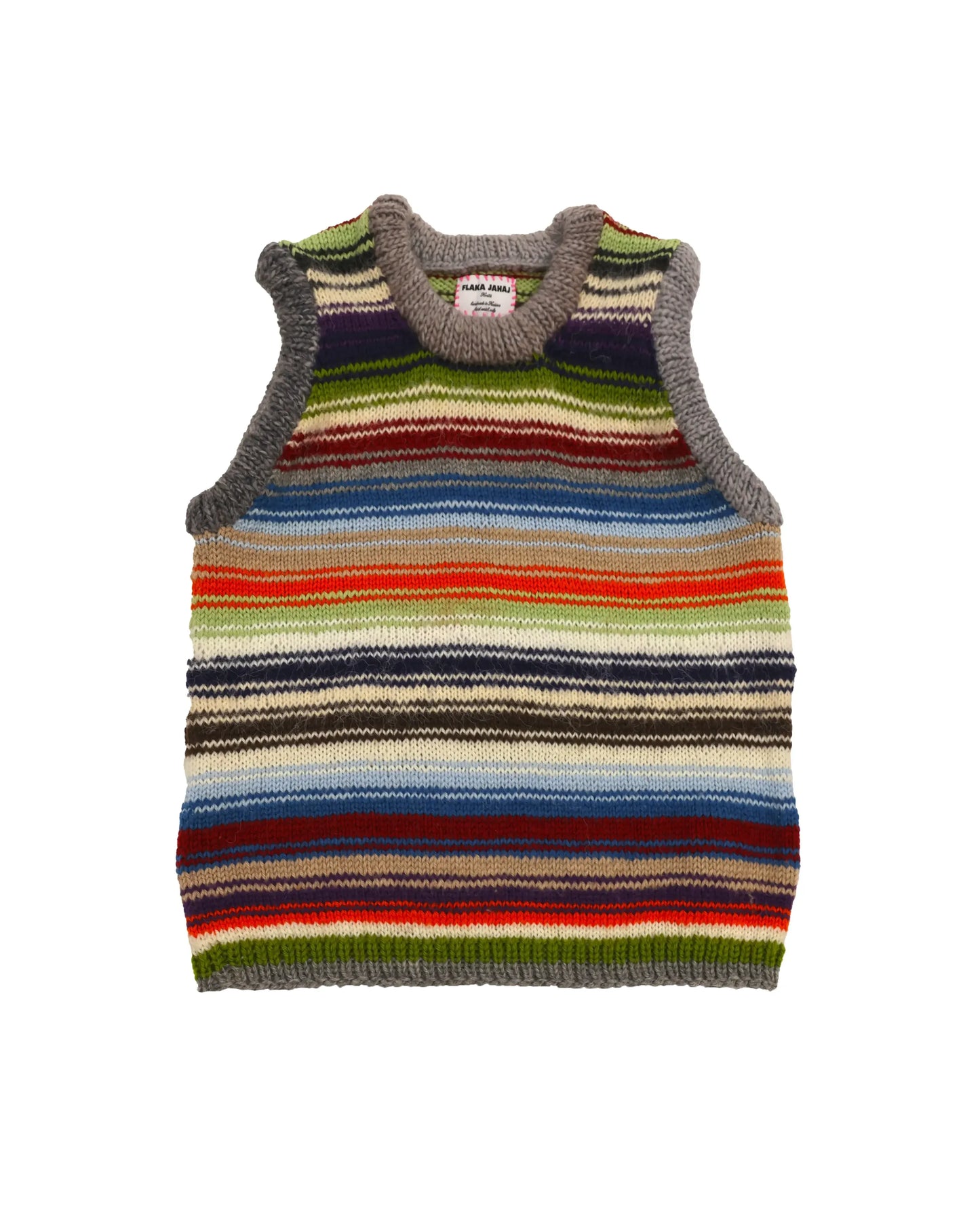 Xhyka | plain stripe knit tank vest