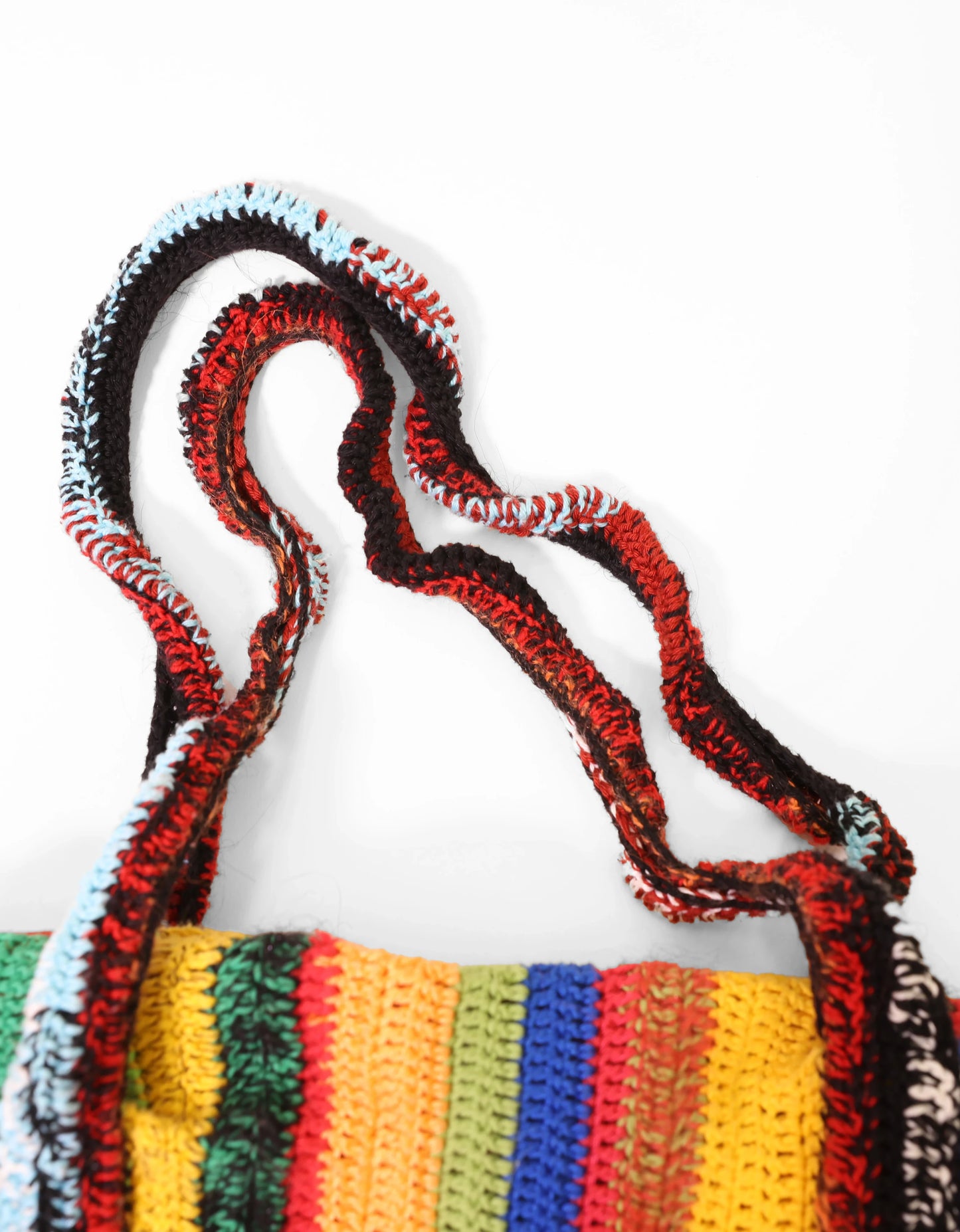 Alba | stripe crochet duffel with zip