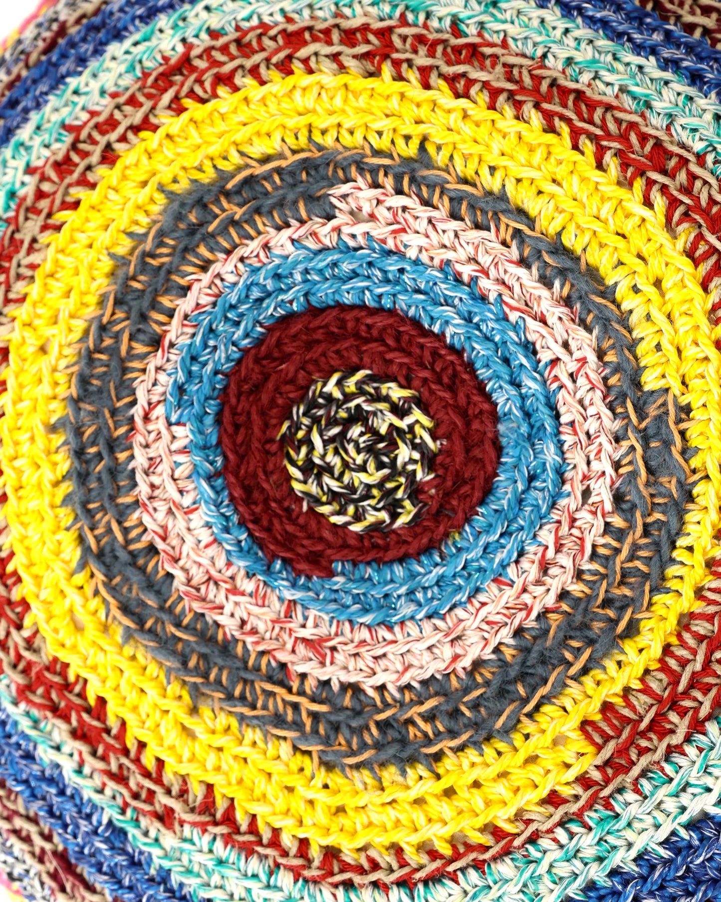 Ylber | round stripe crochet yoga pillow filled with millet