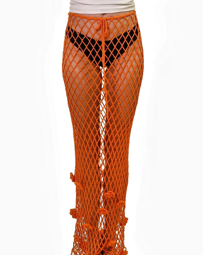 Afërdita | roses net crochet skirt with drawstring