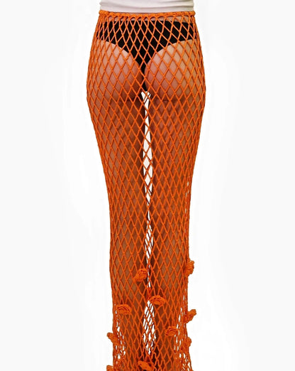 Afërdita | roses net crochet skirt with drawstring