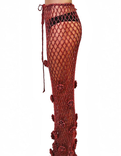 Afërdita | roses net crochet skirt with drawstring