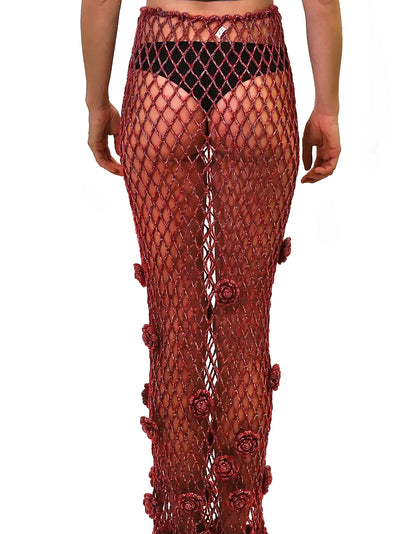 Afërdita | roses net crochet skirt with drawstring