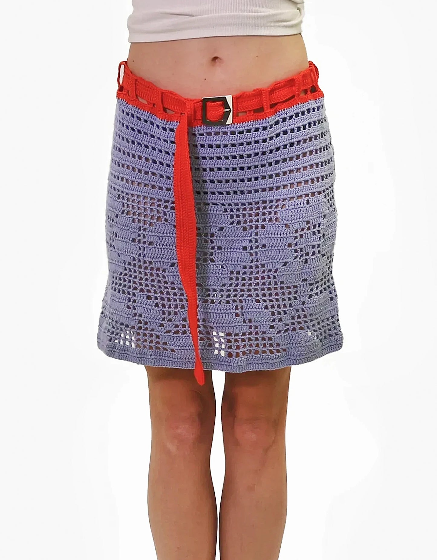 Dardana | flower crochet mini-skirt with belt