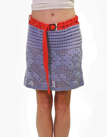 Dardana | flower crochet mini-skirt with belt
