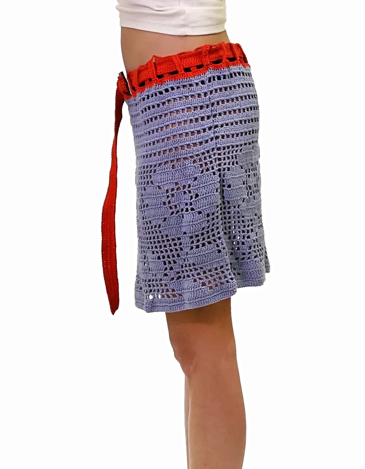 Dardana | flower crochet mini-skirt with belt