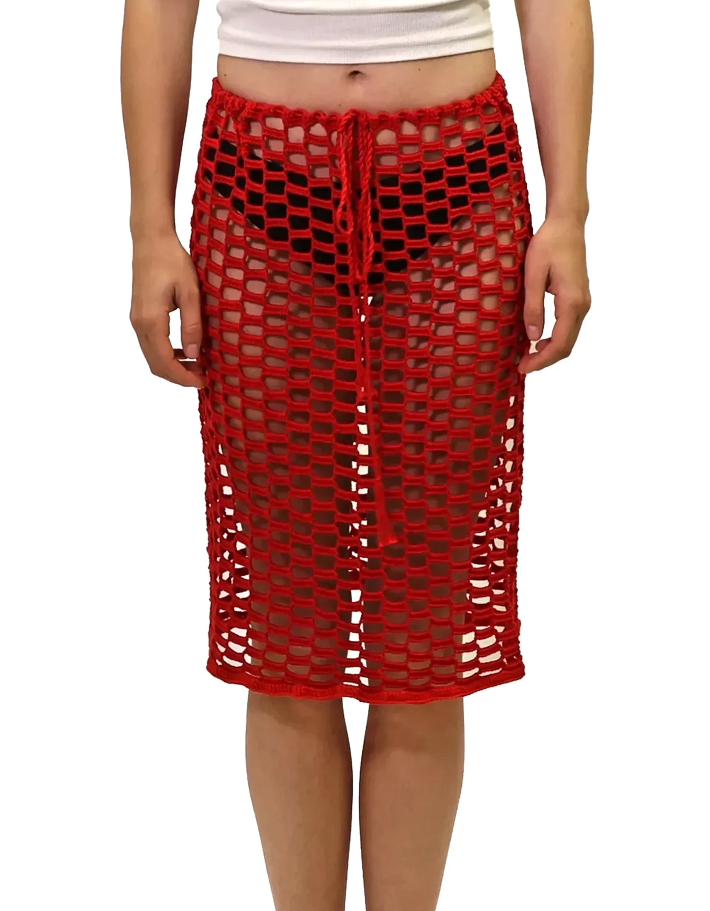 Flutura | grid crochet skirt with drawstring