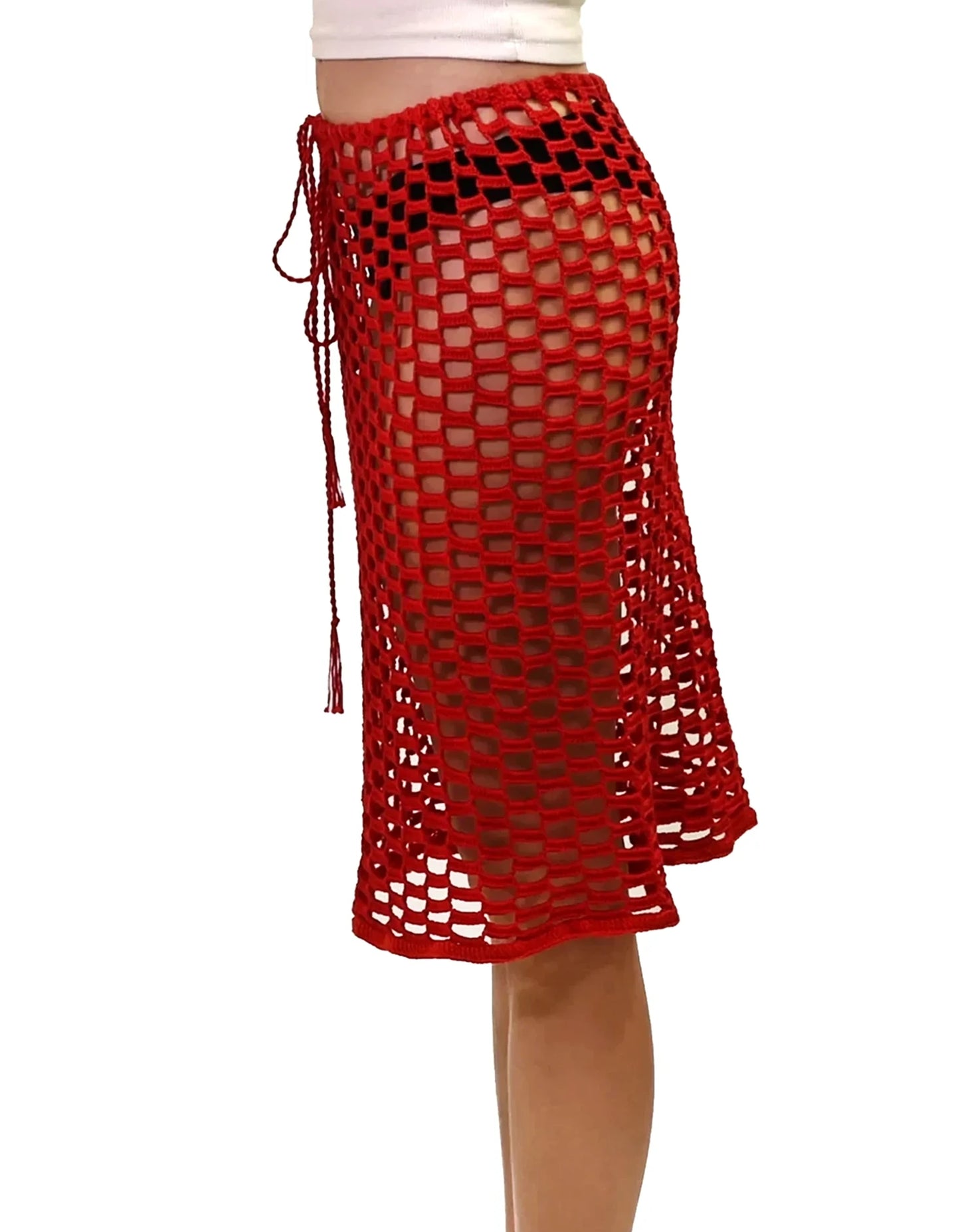 Flutura | grid crochet skirt with drawstring