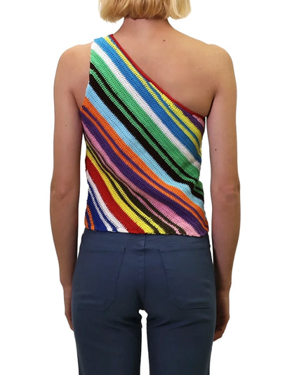 Bleta | asymmetric crochet stripe top