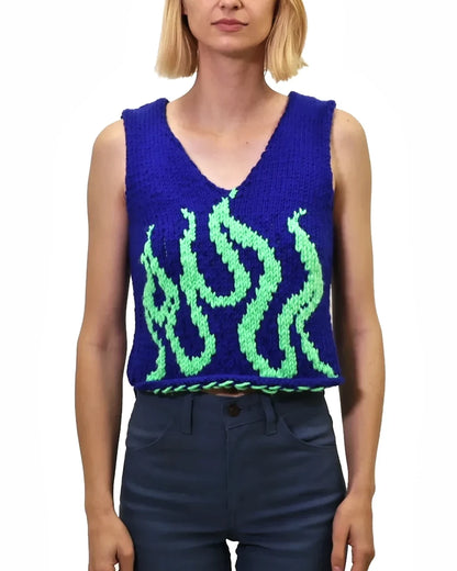 Qëndresa | fire intarsia knit vest