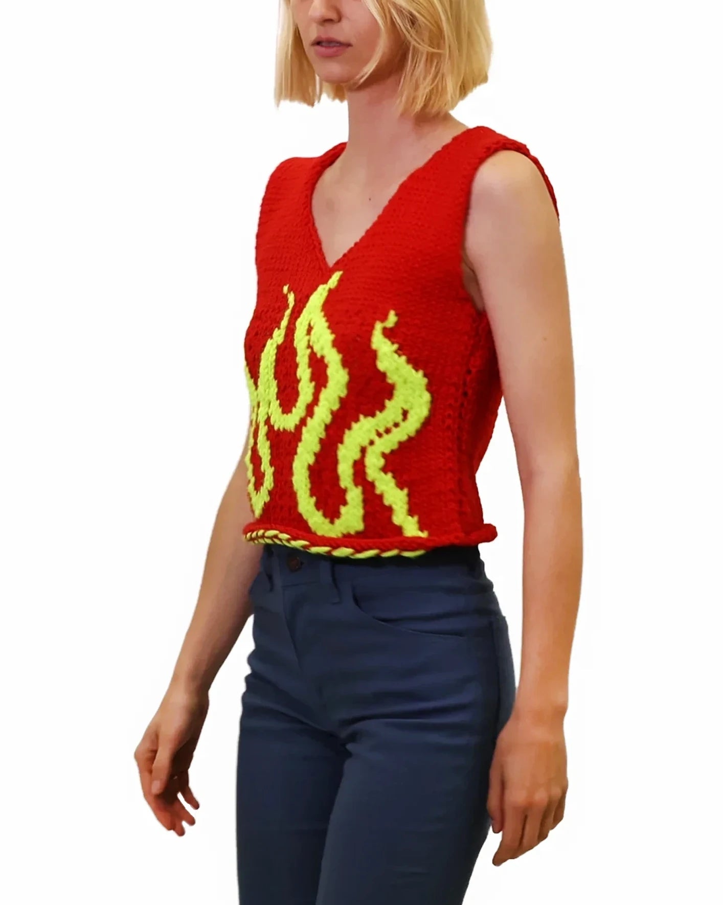 Qëndresa | fire intarsia knit vest