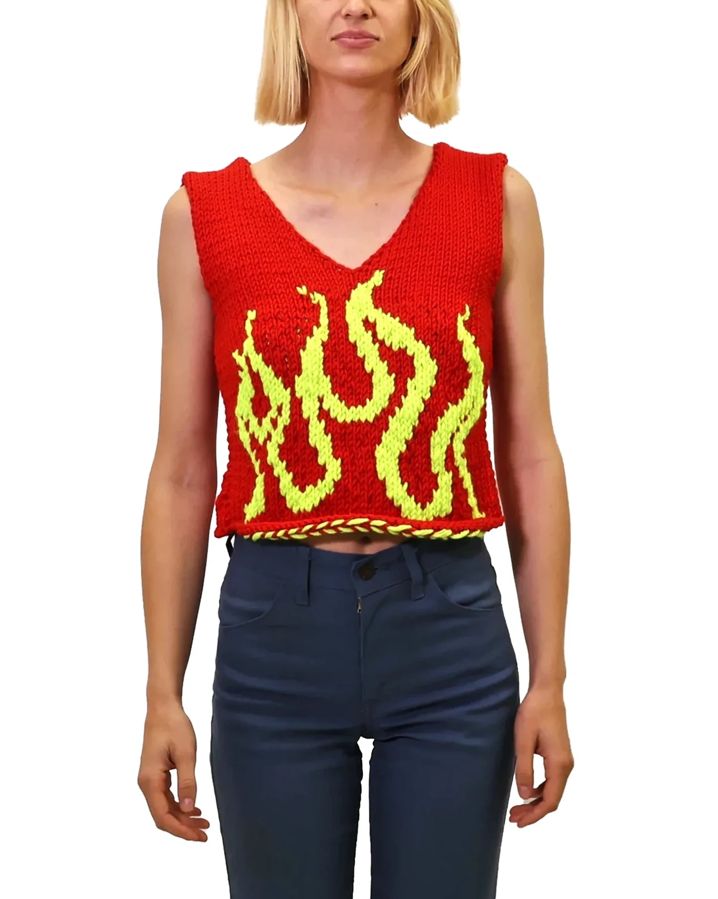 Qëndresa | fire intarsia knit vest