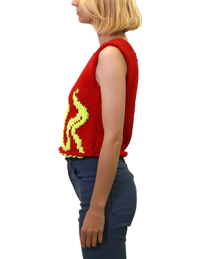 Qëndresa | fire intarsia knit vest