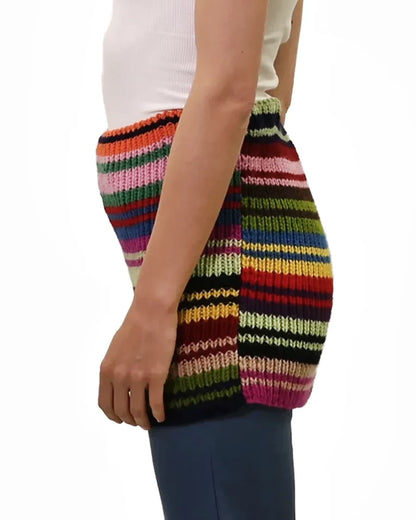 Vesa | stripe rib knit tube top/skirt