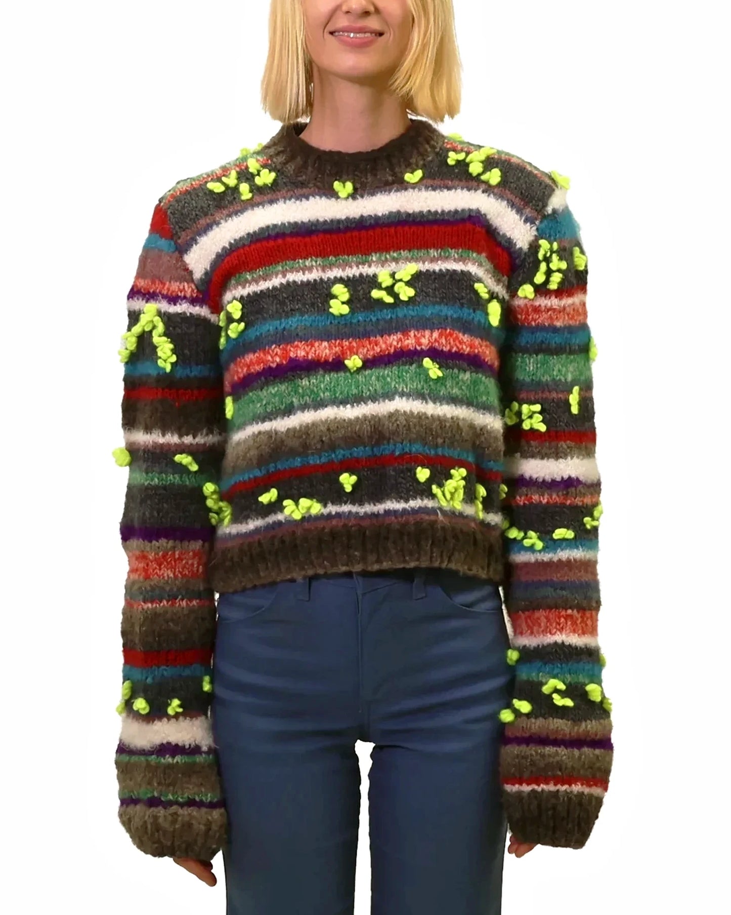 Valbona | cropped plain stripe knit jumper