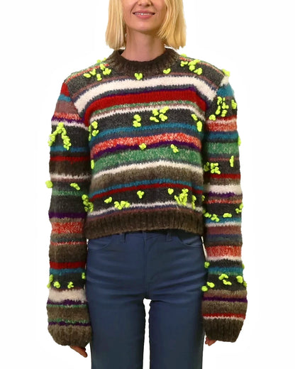 Valbona | cropped plain stripe knit jumper