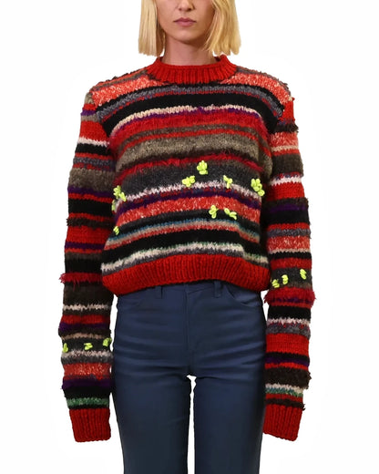 Valbona | cropped plain stripe knit jumper