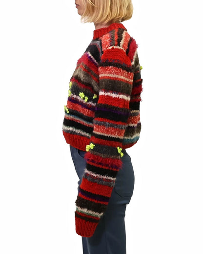 Valbona | cropped plain stripe knit jumper