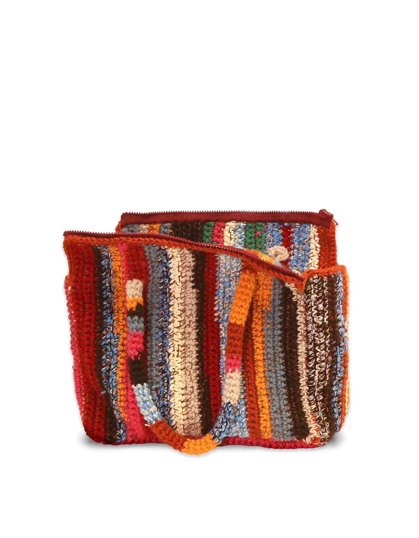 Vjosa | stripe crochet bag with zip