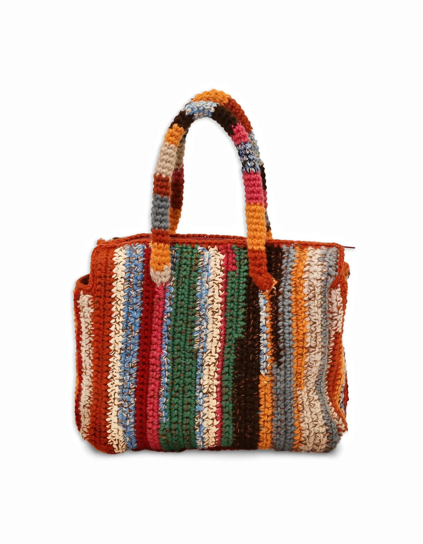 Vjosa | stripe crochet bag with zip