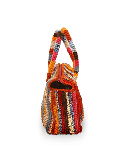 Vjosa | stripe crochet bag with zip