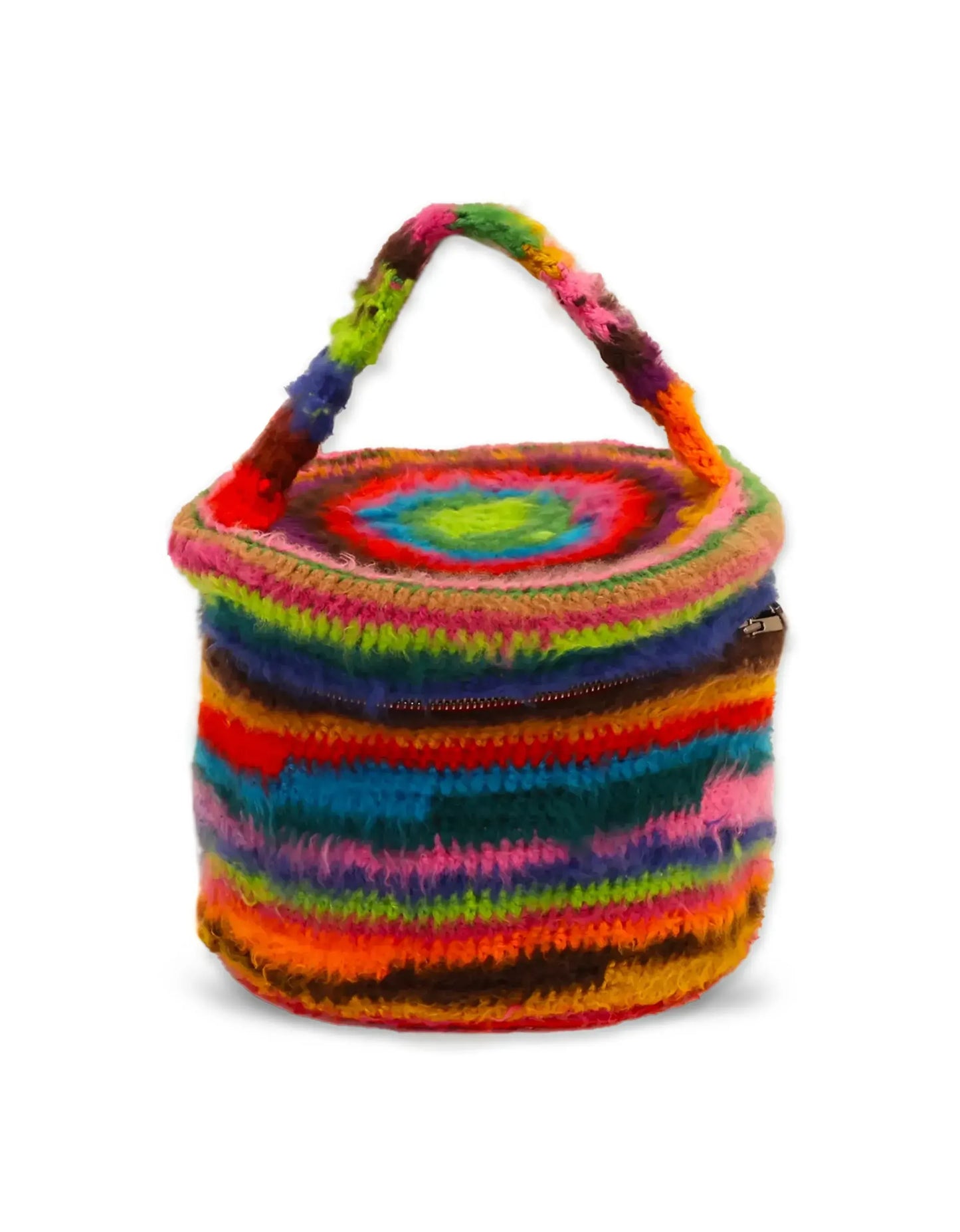 Krenare | big brushed stripe crochet vanity bag