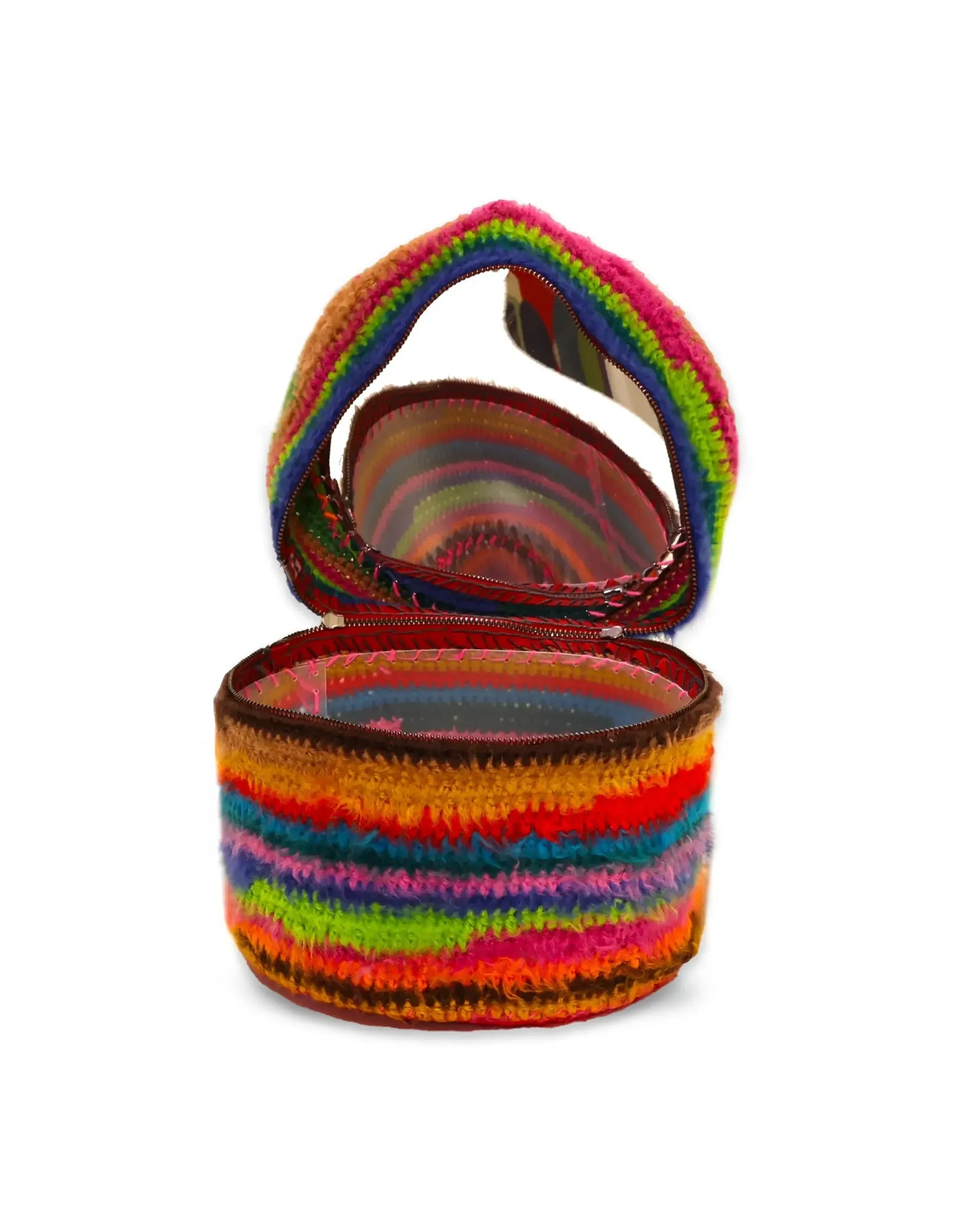 Krenare | big brushed stripe crochet vanity bag