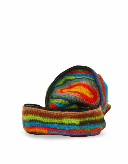 Edona | shed stripe crochet vanity bag