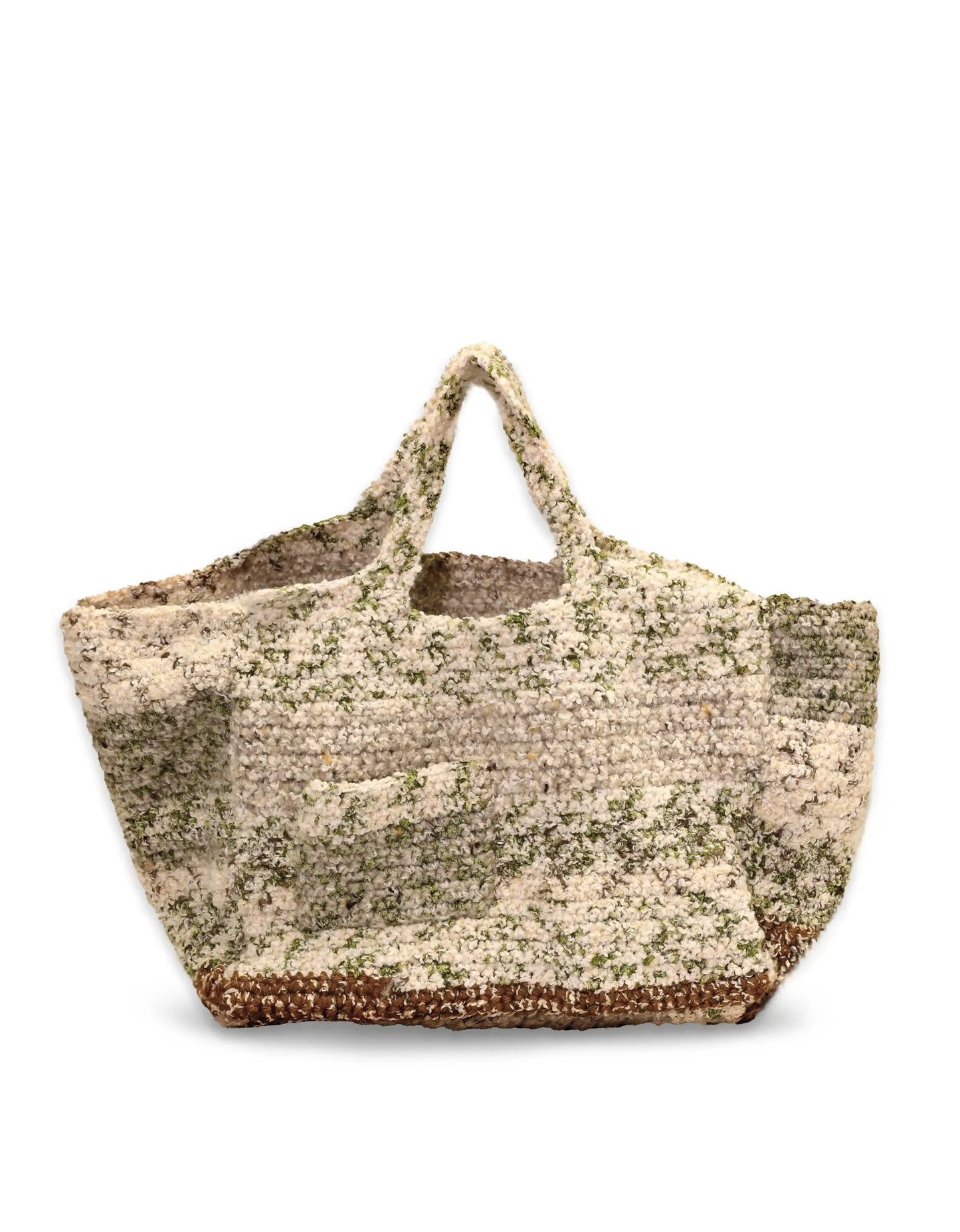 Valdete | stripe mélange crochet shopper with pocket
