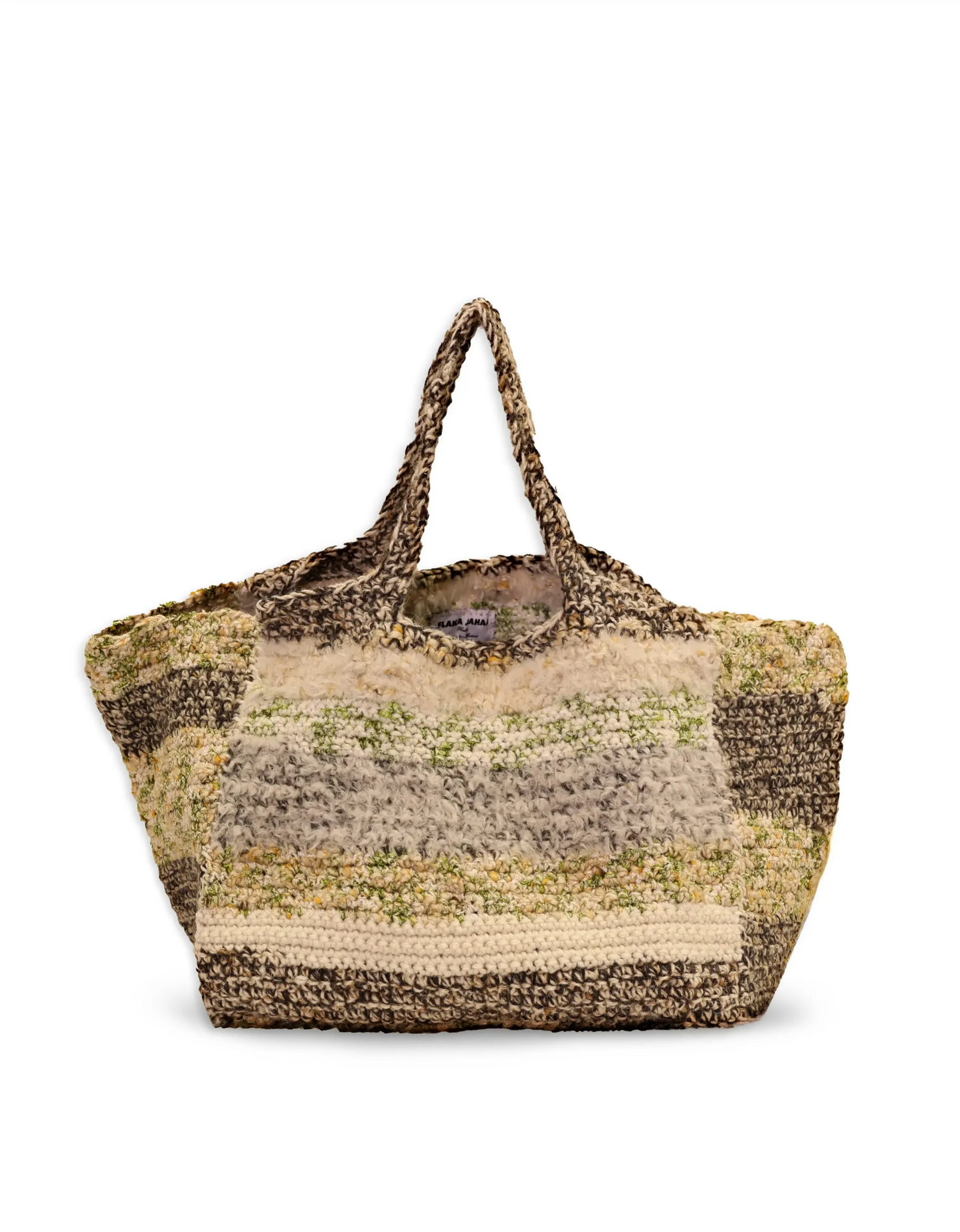Valdete | stripe mélange crochet shopper