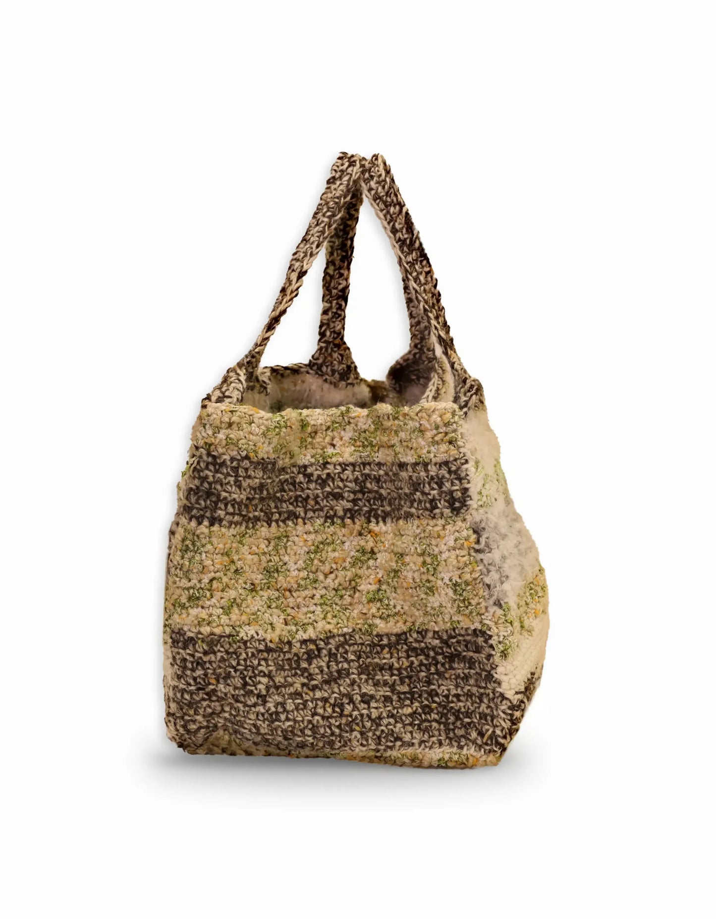 Valdete | stripe mélange crochet shopper