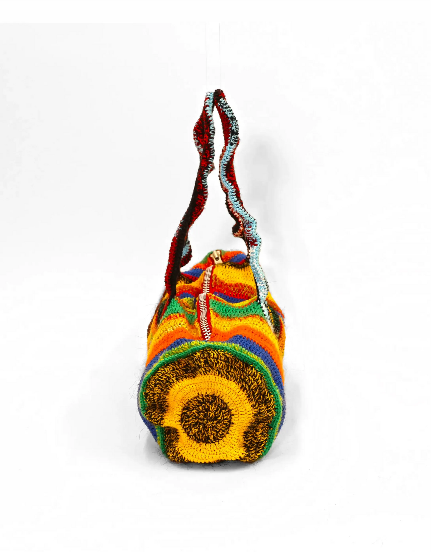 Alba | stripe crochet duffel with zip