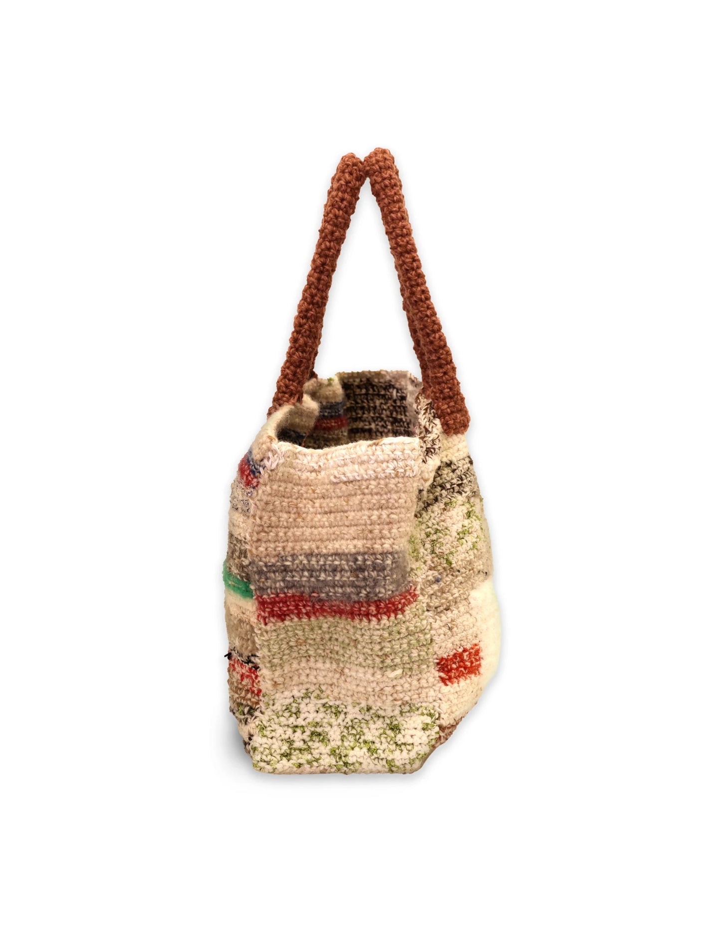 Fitore | stripe crochet cabat with fluffy white pocket