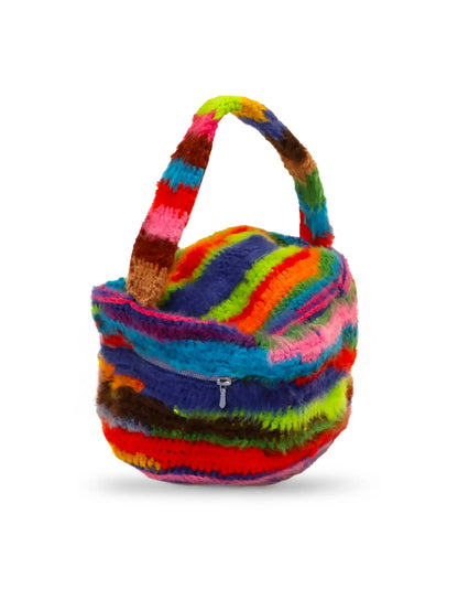 Edona | shed stripe crochet vanity bag