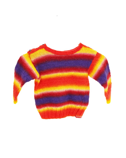 Zemra | rainbow knit jumper with shoulder buttons