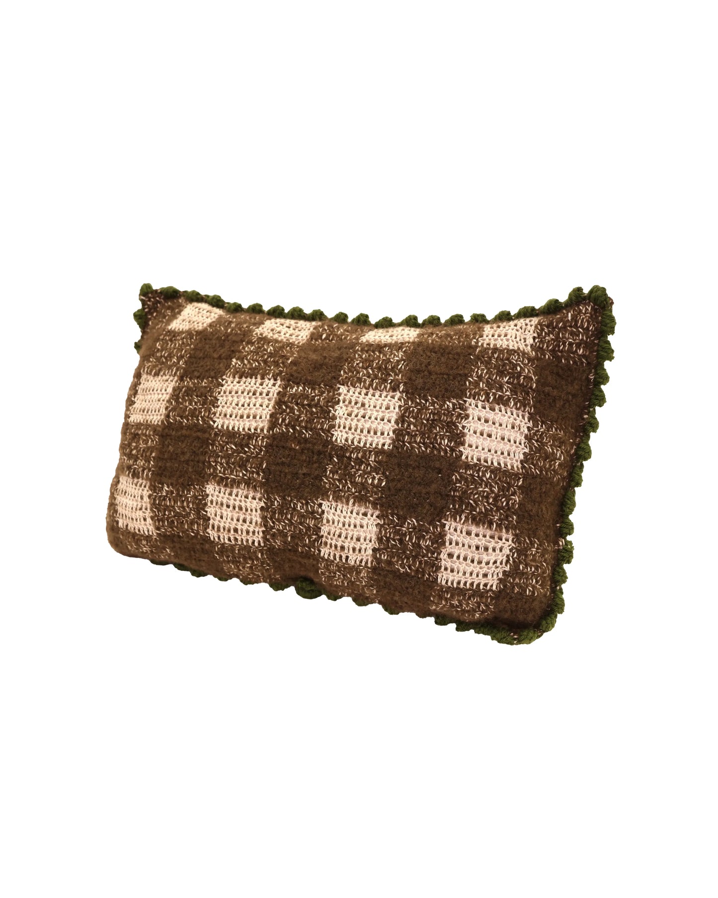 Rrok | vichy crochet pillow with matching buttons and down inlet