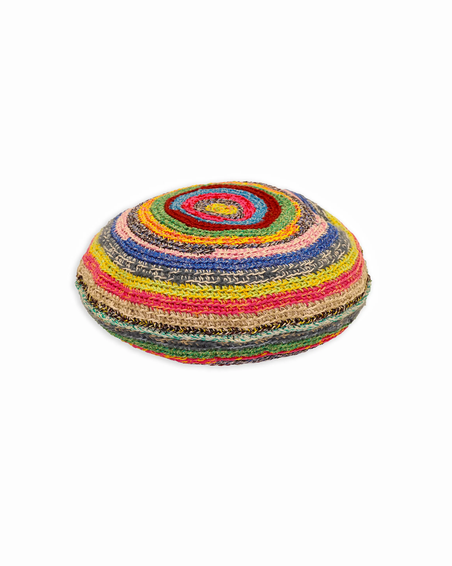 Ylber | round stripe crochet yoga pillow filled with millet