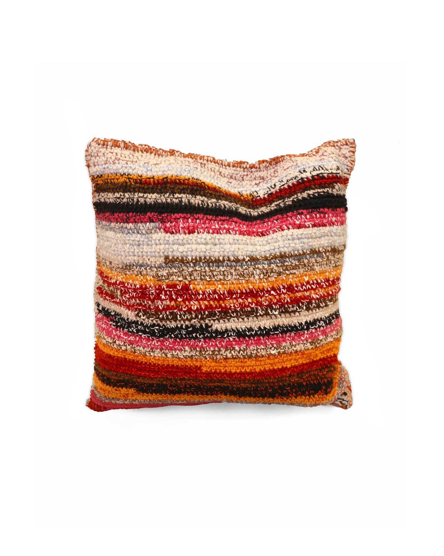 Dren | stripe crochet pillow with zip and down inlet