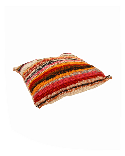 Dren | stripe crochet pillow with zip and down inlet