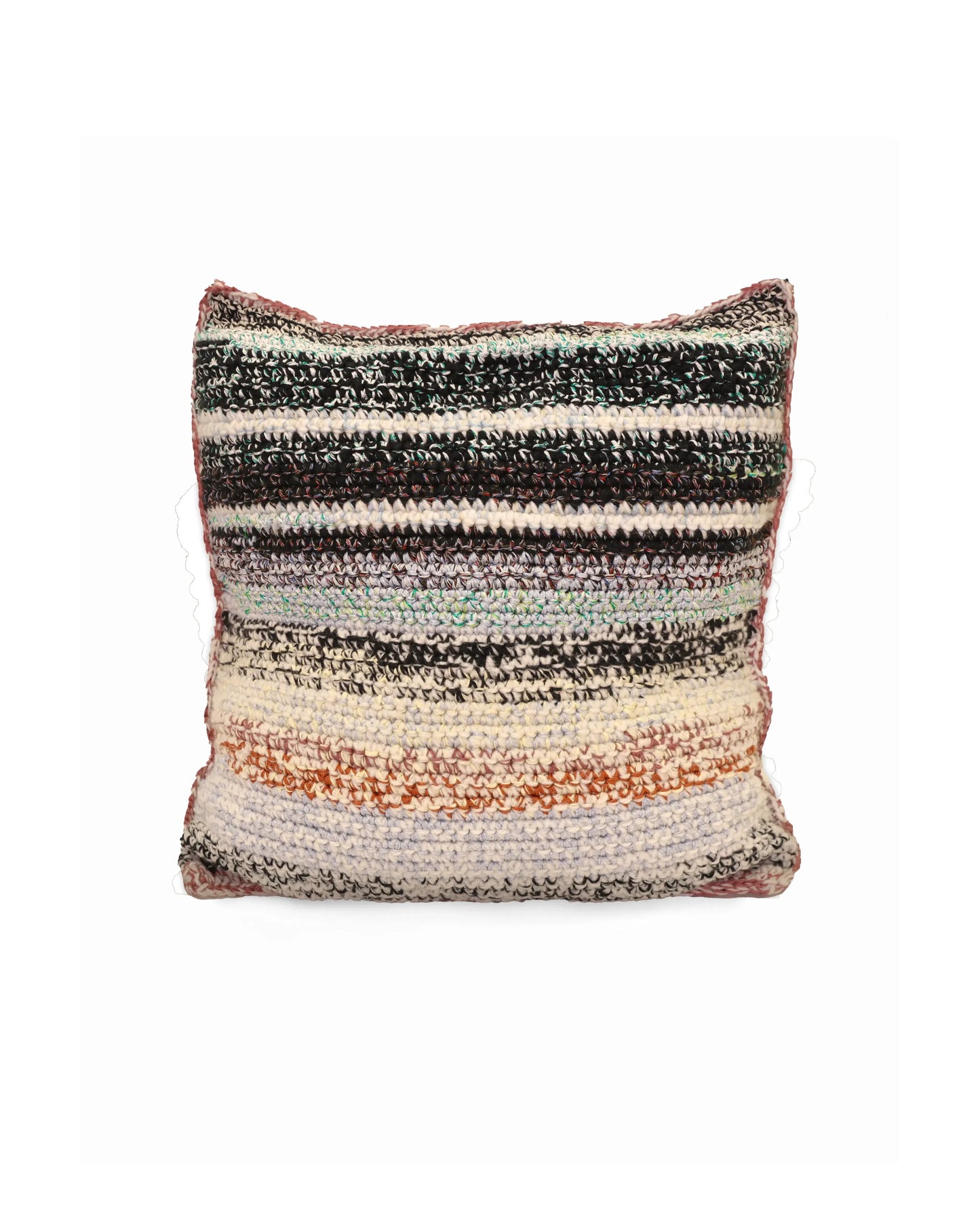 Dren | stripe crochet pillow with zip and down inlet