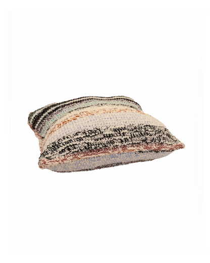 Dren | stripe crochet pillow with zip and down inlet