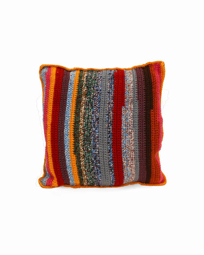 Dren | stripe crochet pillow with zip and down inlet