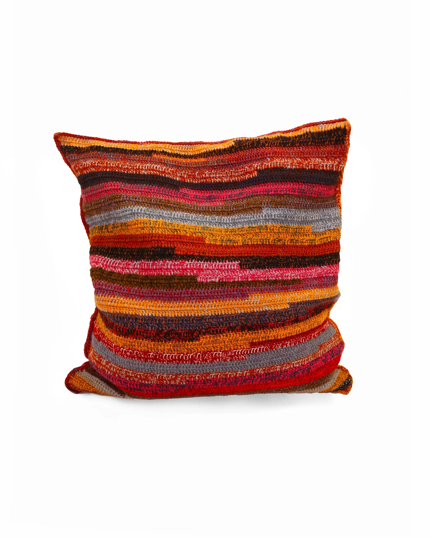 Dren | stripe crochet pillow with zip and down inlet