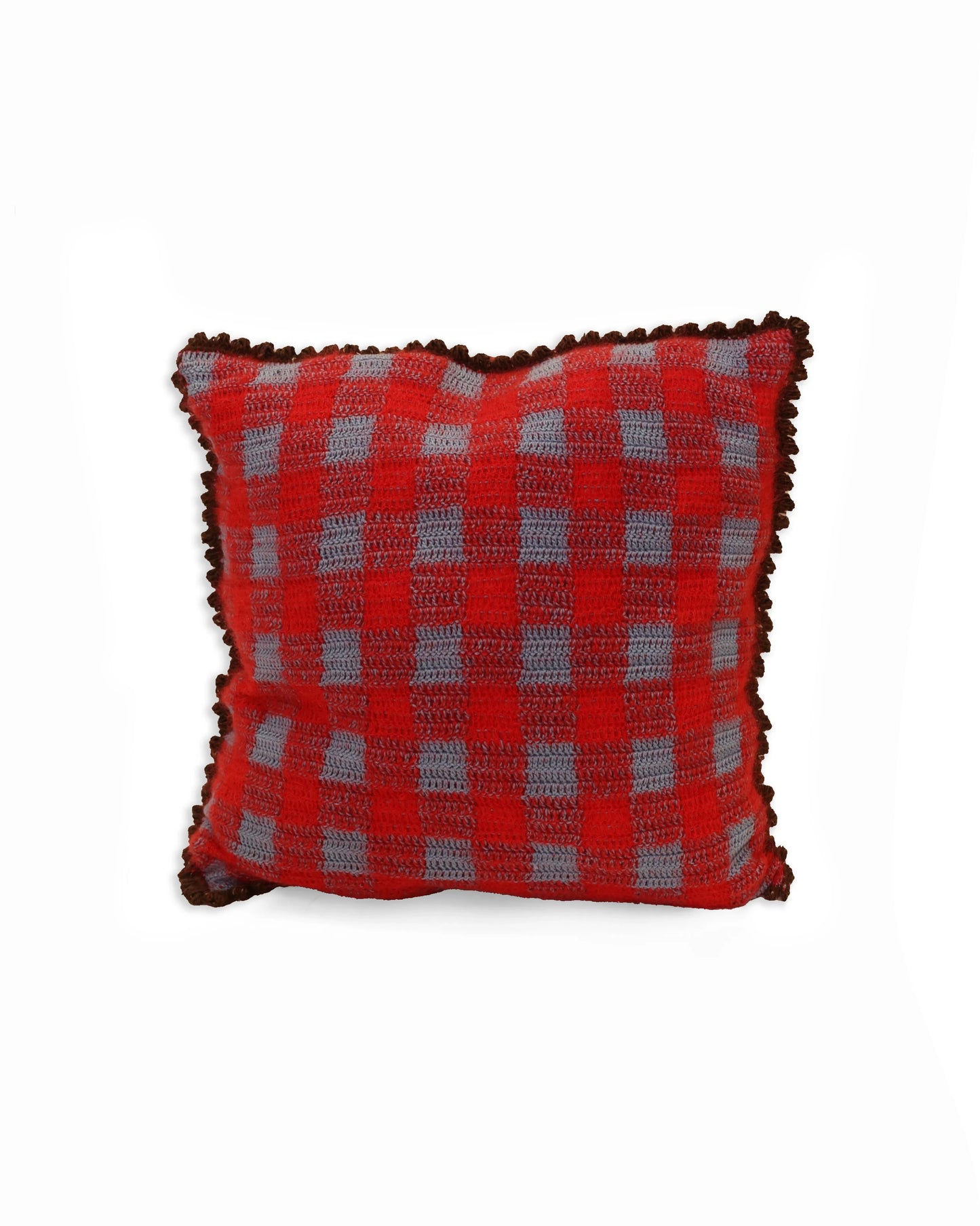 Rrok | vichy crochet pillow with matching buttons and down inlet