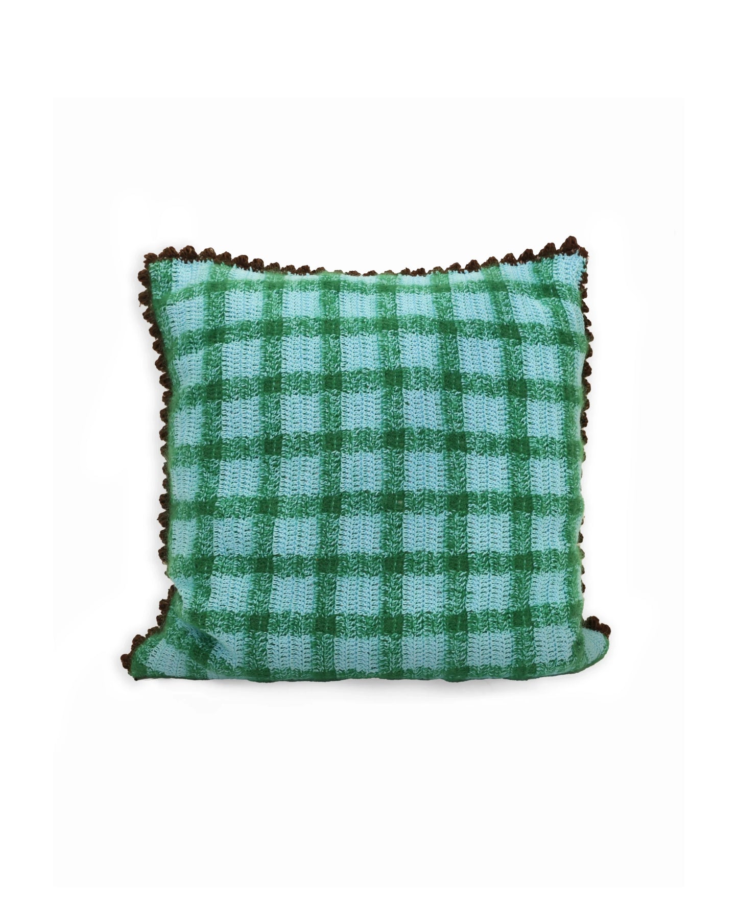 Rrok | vichy crochet pillow with matching buttons and down inlet