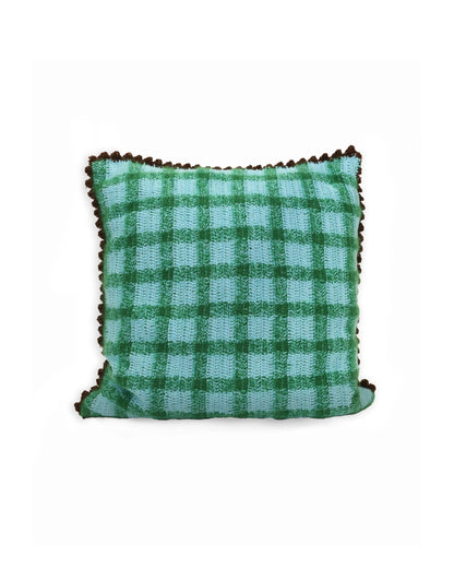 Rrok | vichy crochet pillow with matching buttons and down inlet
