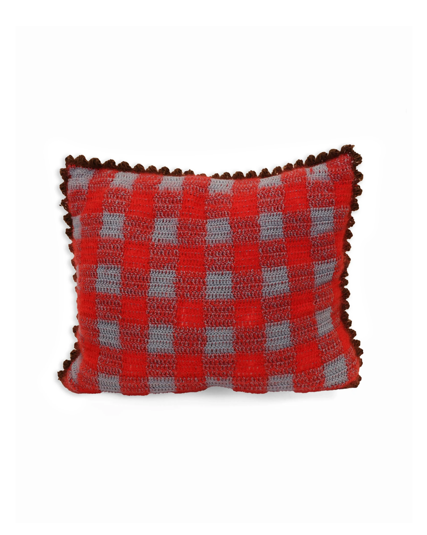 Rrok | vichy crochet pillow with matching buttons and down inlet
