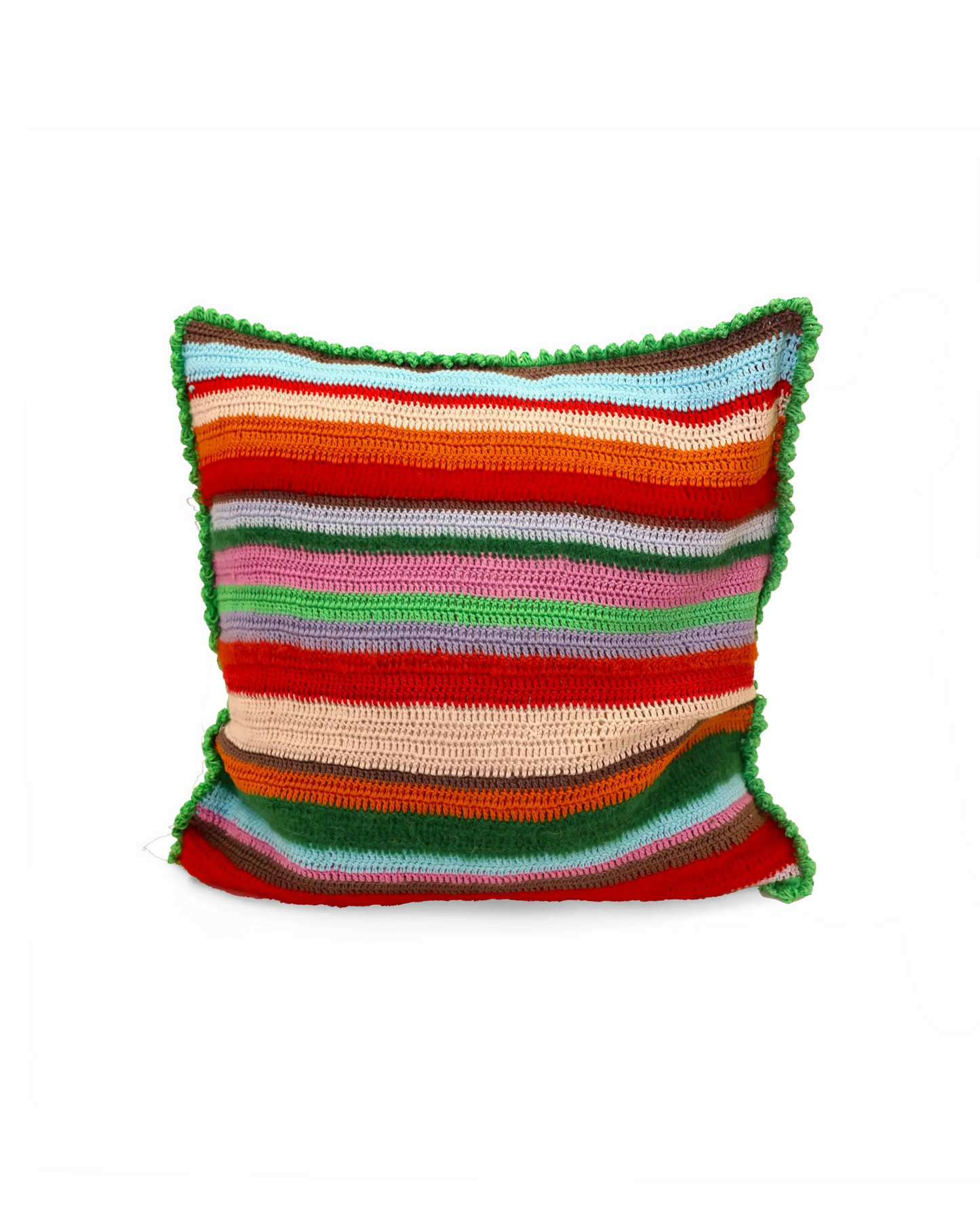 Shpat | stripe crochet pillow with with matching buttons and polyester antibacterial inlet